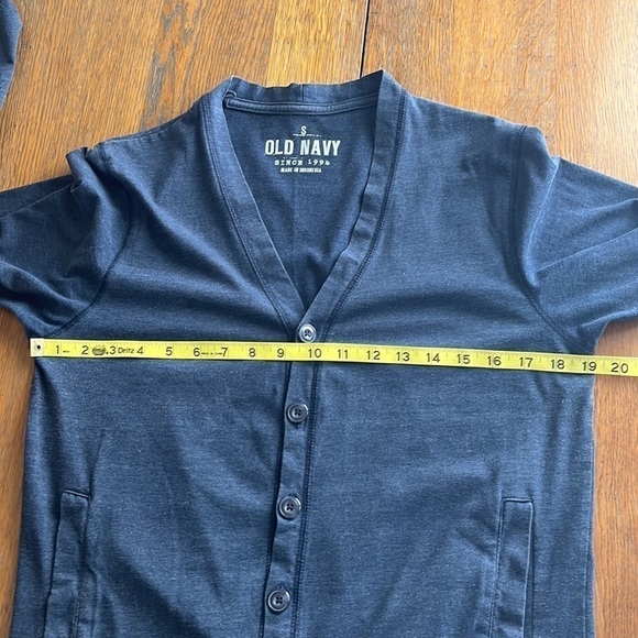 Old Navy jersey knit button down cardigan navy side pockets size small - Picture 11 of 16